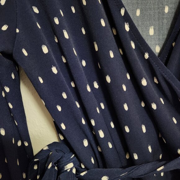 Petite Assembly Long Sleeve Wrap Midi Dress Size MP - Picture 2 of 5